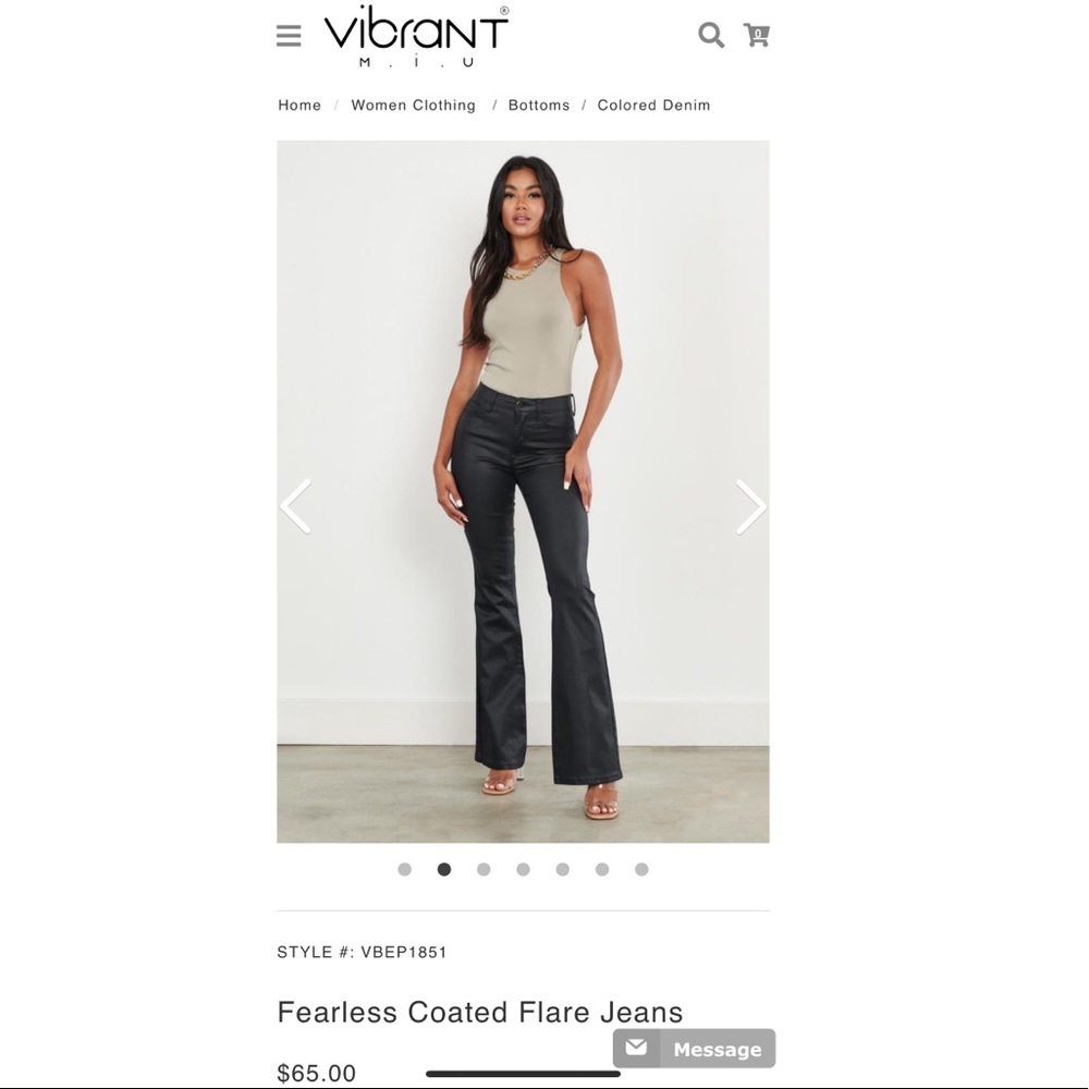 Vibrant miu fearless coated flare jeans